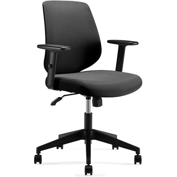 Home Shield-Shape Backrest Ergonomics Office Chair with Armrest (black)