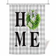 thumbnail image 1 of Home Shower Curtain, Spring Country Farm Green Boxwood Flowers Wreath Grey Plaid Waterproof Shower Curtain Set with 12 Hooks Lightweight Bath Curtains Fabric Bathroom Decor 36x72 Inches, 1 of 9