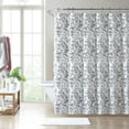 thumbnail image 1 of Home - Shower Curtain, Stylish Bathroom Decor with Buttonhold Top, Elegant Floral Home Decor (Amberley Black, 72" x 72"), 1 of 6