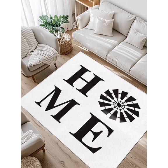 Home Sign Area Rug for Bedroom 2.7x5 Ft Windmill Rustic Farmhouse Super Soft fuzzy Throw Rug Non-Slip Fluffy Plush Indoor Floor Carpet for Living Room Nursery Home Decor