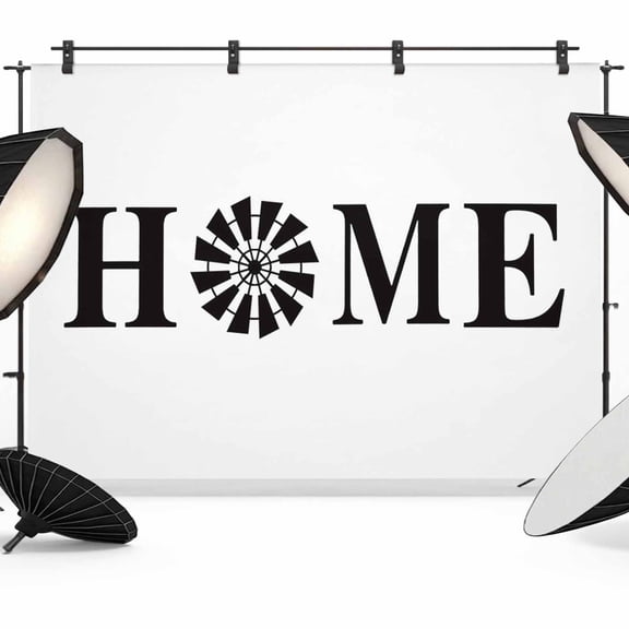 Home Sign Backdrop for Photography, Windmill Rustic Farmhouse Photo Backdrop Portrait Background Party Banner Photo Backgrounds for Studio Booth Props, 7x5ft