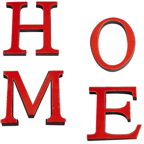 Home Sign Letters Acrylic Decorative Mirror Wall Stickers for Living Room Bedroom Wall Decoration (Red)
