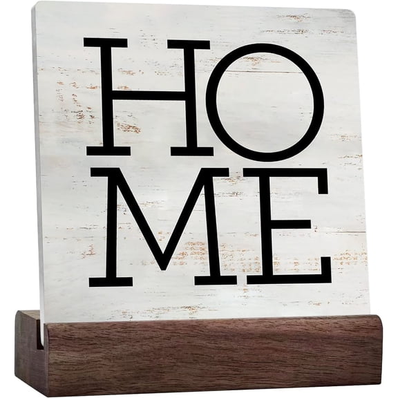 Home Sign Rustic Family Ceramic Table Sign Farmhouse Home Entryway Living Room Desk Shelf Decor