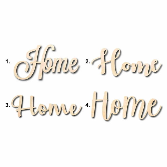 Home Sign Unfinished Wood Cutout Home Decor DIY Option 1- 48" Wide / 1/4"