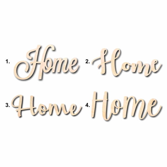 Home Sign Unfinished Wood Cutout Home Decor DIY Option 3- 10" Wide / 1/8"