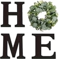 thumbnail image 1 of Home Sign Wall Decor | Wooden Home Letter Sign | Rustic Decor with Artificial Eucalyptus Wreath for Living Room Kitchen Entryway Housewarming Wedding Holiday Party, 1 of 8