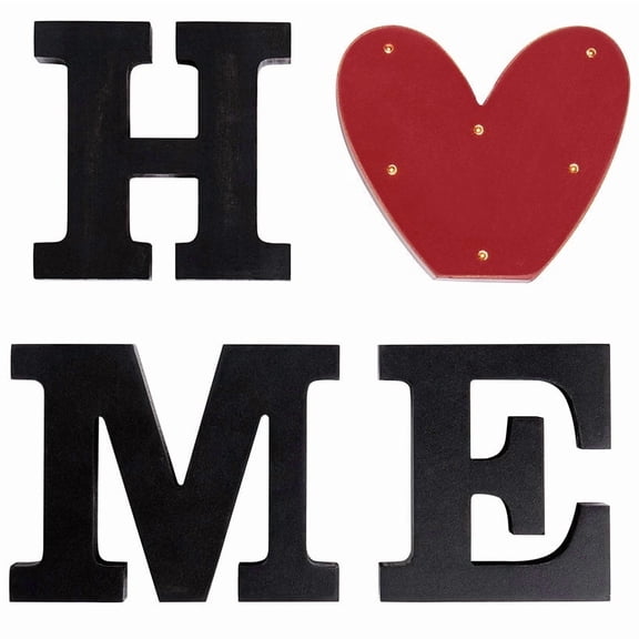 Home Sign with Lighted Heart or Set of 4 Icons