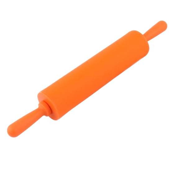 Home Silicone Surface Dumpling Biscuit Making Tool Dough Rolling Pin Orange