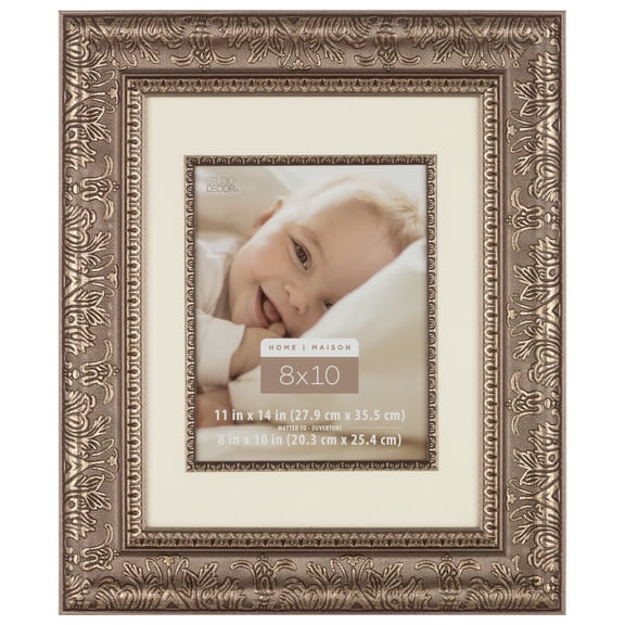 Studio Decor Home Silver Floral Frame with Mat