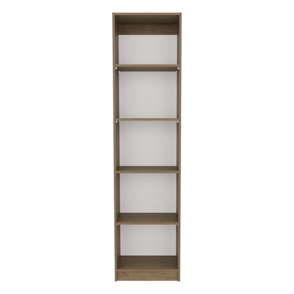 Home Slim Design Bookcase With 5-Tier Shelves, Natural Oak