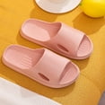 thumbnail image 1 of Home Slippers for Women Men Solid Non Slip Bath Shoes Super Soft Breathable Bathroom Bedroom Slides (6.5, Pink), 1 of 3