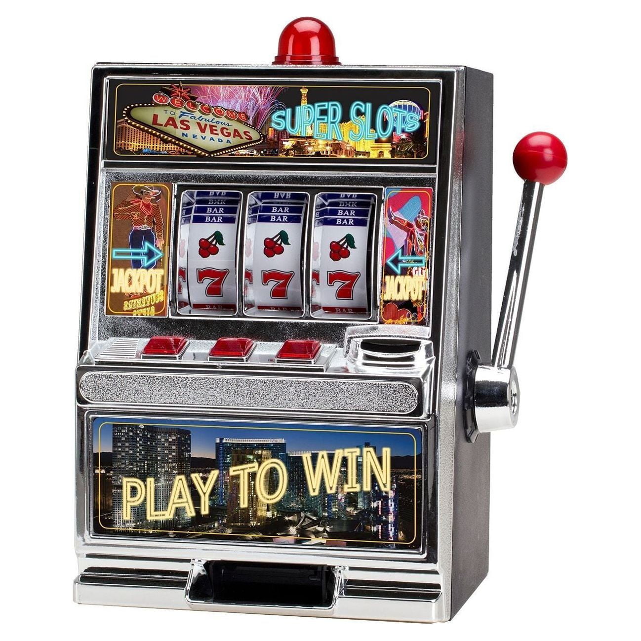 Home Slot Machine Las Vegas Style Casino Coin Bank With Winning Light