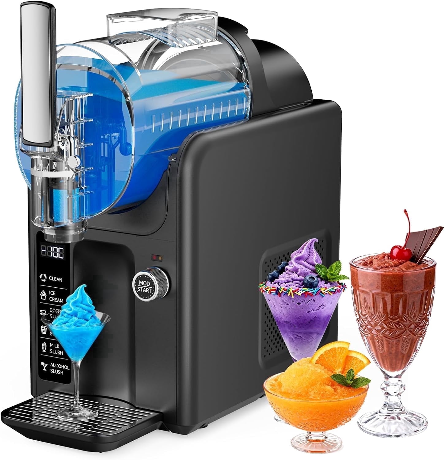 XUTUMM home Slushy Machine, 85oz Frozen Drink Maker with 5 Presets & Auto-Clean, No Ice Needed, Quiet LED Display for Margaritas, Milkshakes, Frappés