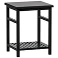 thumbnail image 1 of Home Small Bamboo Side Table, Rectangular Modern End Table with Open Shelf for Living Room, Simple Style Bedside Table for Bedroom, Coffee Table for Small Space, Black, 1 of 7