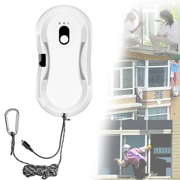 Home Smart Water Spray Window Cleaner Robot Glass Cleaner Robot Window Washer Robot with Water Sprayer and Remote Control One-button Glass Tile Wall Cleaning Tool