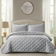 thumbnail image 1 of Home Soft Things 2 Piece Charleston Down Alternative Quilted Bedspread Set - Ash Grey - Twin (80" x 106"), 1 of 7