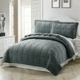 thumbnail image 1 of Home Soft Things 3 Piece Box Quilted Micromink Bedspread Set - Grey - King (102" x 90"), 1 of 6