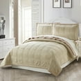thumbnail image 1 of Home Soft Things 3 Piece Box Quilted Micromink Bedspread Set - Seal Brown- King (102" x 90"), 1 of 6