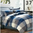 thumbnail image 1 of Home Soft Things 3 Piece Washed Cotton Duvet Cover Set - Buffalo - Royal Blue - Queen (92" x 90"), 1 of 6