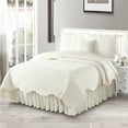 thumbnail image 1 of Home Soft Things 4 Piece Diamond Square Bedspread Quilts Set - Ivory - Queen (90" x 90"), 1 of 5