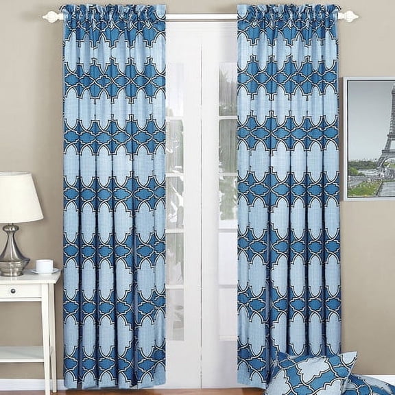 Home Soft Things 4 Piece Dobson Curtain and Pillow Cover Combo - Blue - 70" x 84"/20" x 20"