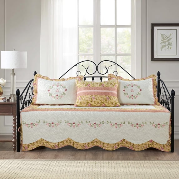 Home Soft Things 4 Piece Embroidered Daybed Bedspread Set - Esme - 75"x39"