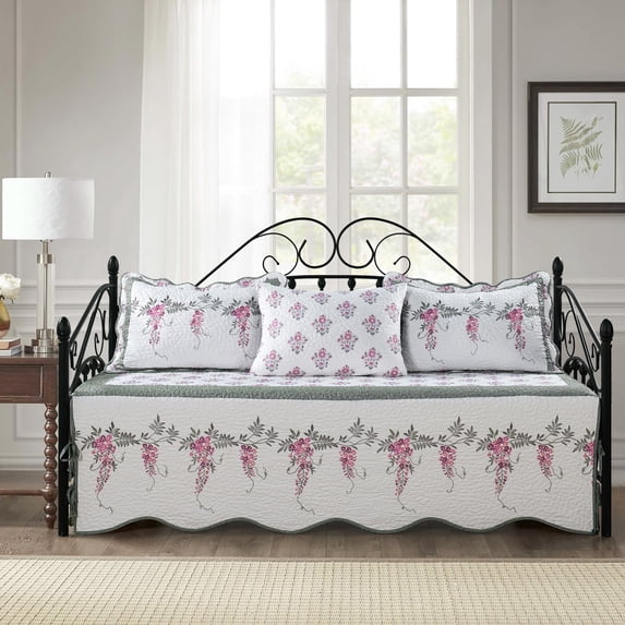 Home Soft Things 4 Piece Embroidered Daybed Cover Set - Wisteria - 75"x39"