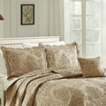 thumbnail image 1 of Home Soft Things 4-Piece Reversible Damask Embroidery Bedspread Set, Incense, Oversized King 120" x 120", 1 of 5