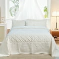 thumbnail image 1 of Home Soft Things 4 Piece Tatami Quilted Faux Fur Bedspread - Antique White - Oversize Queen (110" x 120"), 1 of 7