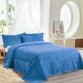 thumbnail image 1 of Home Soft Things 4 Piece Tatami Quilted Faux Fur Bedspread - Palace Blue - Oversize King (120" x 120"), 1 of 7