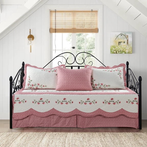 Home Soft Things 5 Piece Embroidered Daybed Cover Set - Vivi - 75"x39"