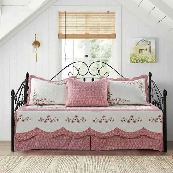 Home Soft Things 5 Piece Embroidered Daybed Bedspread Set - Vivi - 75"x39"