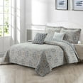 thumbnail image 1 of Home Soft Things 5 Piece Printed Microfiber Quilt Set - Lanza - 90" x 90", 1 of 7