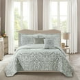 thumbnail image 1 of Home Soft Things 5 Piece Printed Microfiber Quilt Set - Visionary Grey - Queen (90" x 90"), 1 of 7