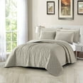 thumbnail image 1 of Home Soft Things 5 Piece Velvet Quilted Bedspread Set - Oatmeal - Oversize King (122" x 106"), 1 of 6