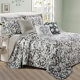 thumbnail image 1 of Home Soft Things 6 Piece Printed Microfiber Quilt Set - Ravello Scroll - Teal - Queen (90" x 90"), 1 of 8