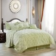 thumbnail image 1 of Home Soft Things 7 Piece Ogee Faux Fur Embroidery Bedspread Set - Light Green - King (102" x 90"), 1 of 8