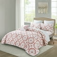 thumbnail image 1 of Home Soft Things 7 Piece Printed Microfiber Quilts Bedspread Set - Delia - Queen (90" x 90"), 1 of 8