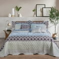 thumbnail image 1 of Home Soft Things 9 Piece Striped Bedspread Set - Royal Scroll - Oversize (122" x 106"), 1 of 8