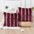 thumbnail image 1 of Home Soft Things Amanda Stripe fauxfur Throw Pillow Covers Set of 2, NO INSERT Persian Red, 1 of 7