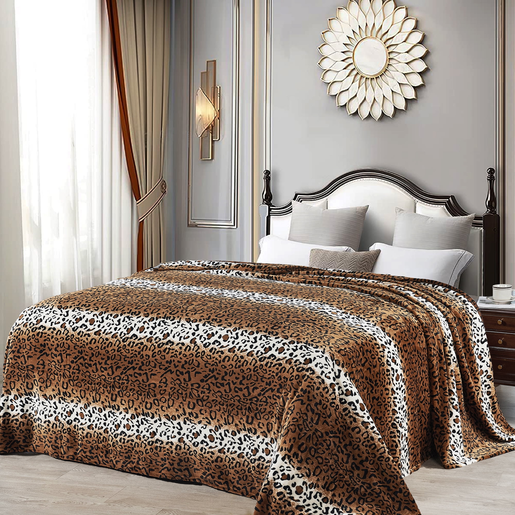 Home Soft Things Animal Print Flannel Fleece Blanket ST Leopard