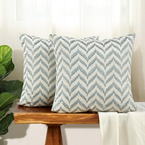 Home Soft Things Arusha Jacquard Chenille 2 Piece Throw Pillow Cover Set - Light Blue - 20" x 20"