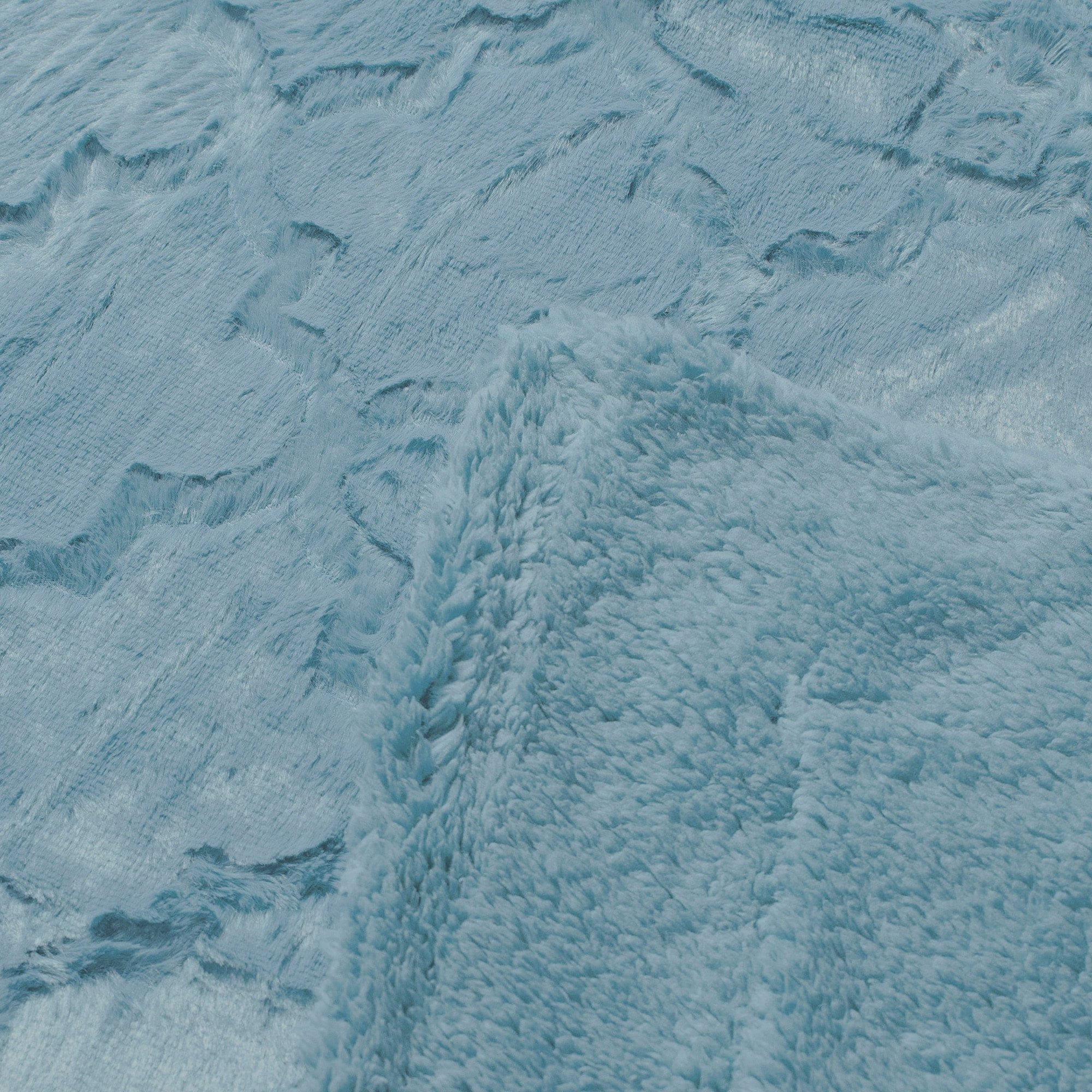 Home Soft Things Ashley Brushed Fauxfur Throw with Sherpa and Borrego Backing Silver Blue 60" x 80" Faux Fur, Microfiber, Sherpa Modern &