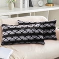 thumbnail image 1 of Home Soft Things Ballys Faux Fur 2 Piece Throw Pillow Cover Set - Black - 14" x26", 1 of 9