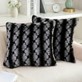 thumbnail image 1 of Home Soft Things Ballys Faux Fur 2 Piece Throw Pillow Cover Set - Black - 20" x 20", 1 of 9