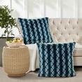 thumbnail image 1 of Home Soft Things Ballys Faux Fur 2 Piece Throw Pillow Cover Set - Deep Teal - 26" x 26", 1 of 8