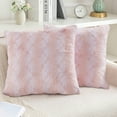 thumbnail image 1 of Home Soft Things Ballys Faux Fur 2 Piece Throw Pillow Cover Set - Rose Quartz - 20" x 20", 1 of 9
