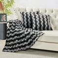 thumbnail image 1 of Home Soft Things Ballys Faux Fur Throw & Throw Pillow Cover Combo - Black - 50" x 60"/20" x 20", 1 of 9