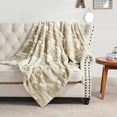 thumbnail image 1 of Home Soft Things Beaver faux fur throw - 50x60" - Light brown, 1 of 7