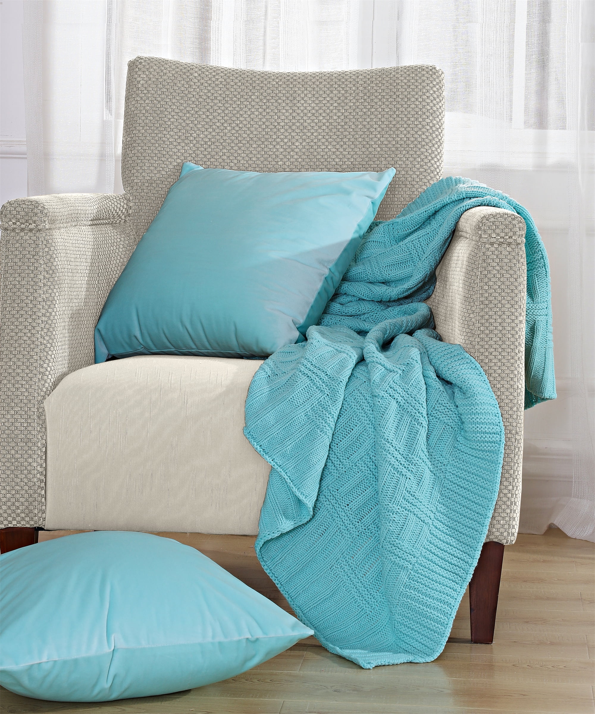 Limpet Shell Knitted Cotton Throw Blanket